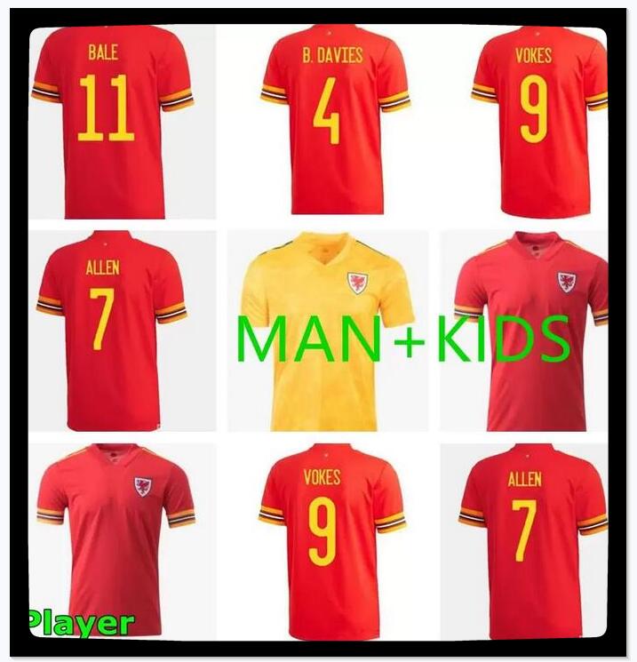 

MAN KIDS KIT 2021 2022 Wales soccer jersey 21 22 BALE ALLEN Ben Davies Wilson football shirt