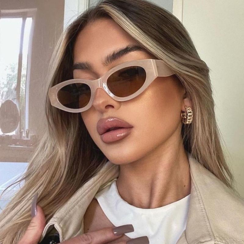 

Sunglasses Super Classy Women Cat Eye Fashion Luxury Small Frame Rectangle Sun Glasses 2022 Retro Apricot Shades For Female