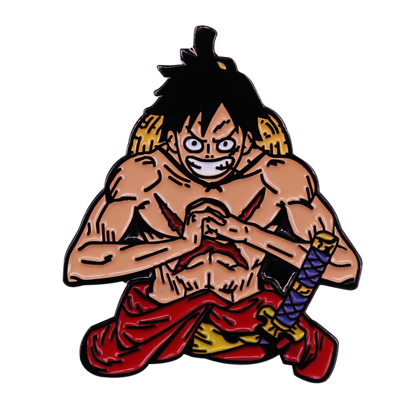 

Monkey D. Luffy Swordsman Hard Enamel Pin Cartoon Anime Collect Metal Brooch Accessories Fashion Unique Jewelry Gift, As picture