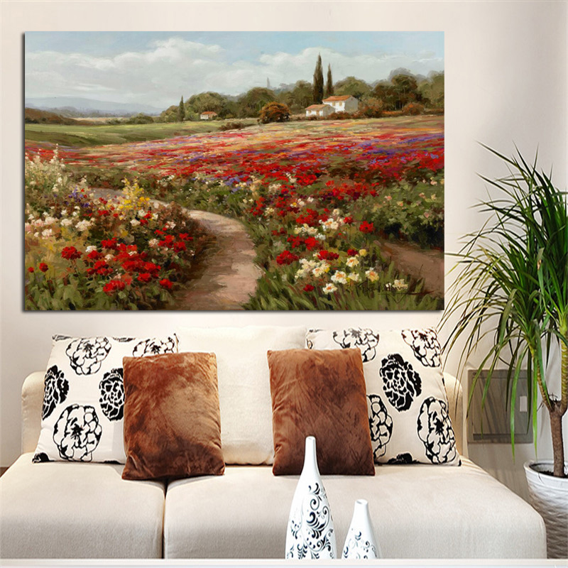 

Poplars Poppy Fields Painting by Claude Monet Impressionist Oil Painting on Canvas Posters and Prints Wall Art Picture for Living Room