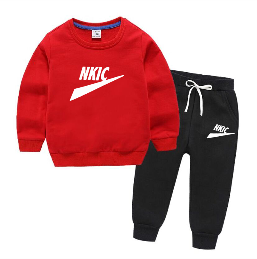 Basketball Brand LOGO Fashion Sunshine Boys Sets Cotton Sports Suits Girls Boy Spring Autumn Hoodie 2 Piece Clothing Children-image-759735305
