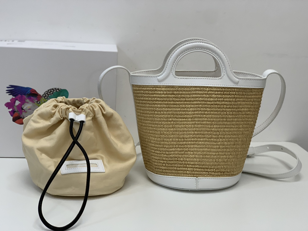 

Designer Women's Small Straw Embroidered Bucket Bag 2022 Summer Crossbody Bags Women Travel Tote Shoulder Crossbody Bag, Black