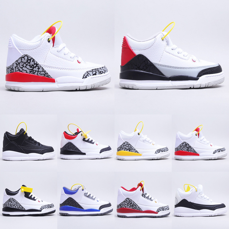 

Jumpman 3 Kids Basketball Runner Shoes White Cement Katrina Cyber Monday Toddler Youth Boys Girls 3s Sneakers Retro Fire Red Cool Grey Sports Trainers Shoe Size 25-35, As photo 9
