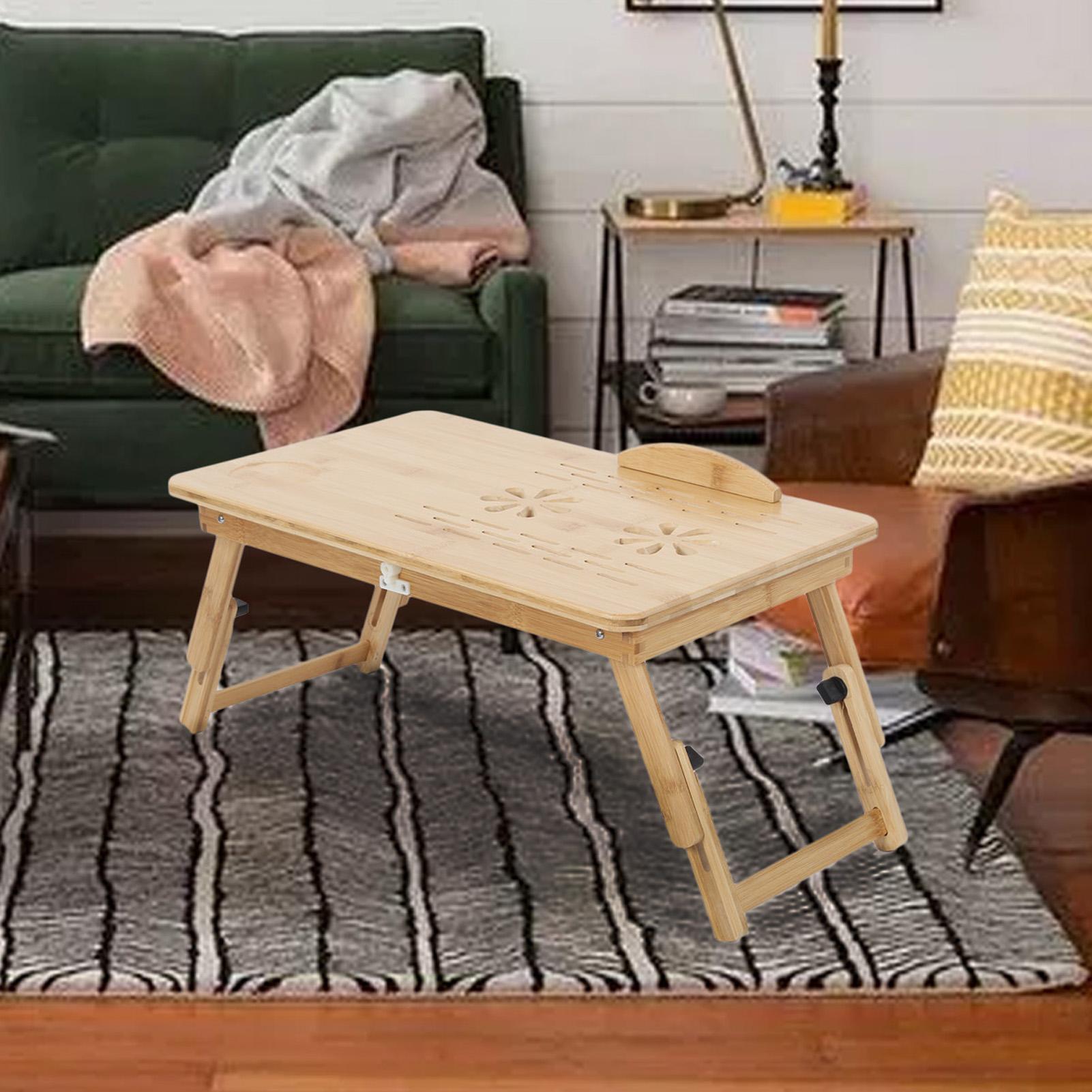 

Portable Bamboo furniture Laptop Stand Foldable Desk Notebook Table Height Adjustable Computer Bed Tray