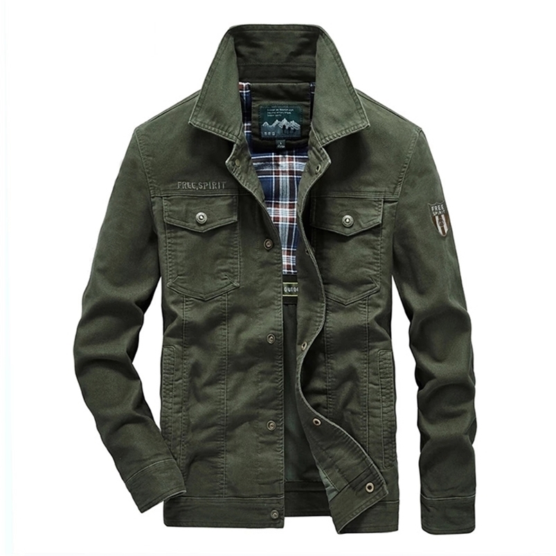 

Plus Size 7XL 8XL Military Jacket Men Quality Cotton Spring Autumn Mens Jackets Multi pockets Casual Coats Male Chaquetas Hombre 220728, Army green