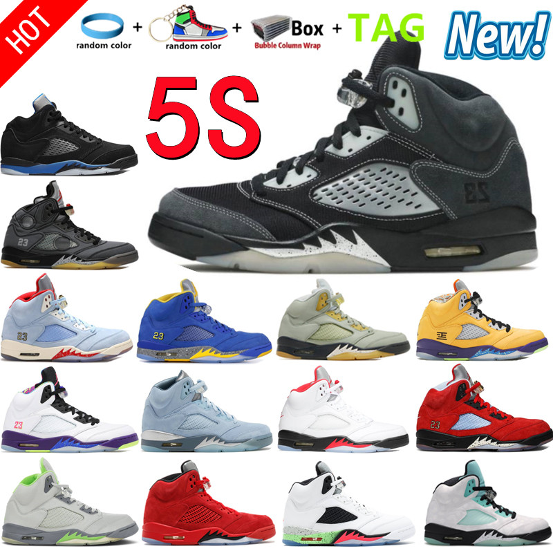 

2022 New 5 V Men Basketball Shoes 5s Aqua Anthracite Green Bean Raging Red Stealth 2.0 Fire What The White Cement Metallic Flight Oreo Wings Ice Blue Bird UNC Man Seakers, Box