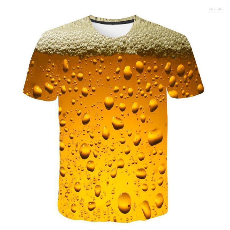 

Men's T-Shirts Top T-shirt Flood Printed Blouse Fashion Short-sleeved 3D Tops Bles22, Yellow