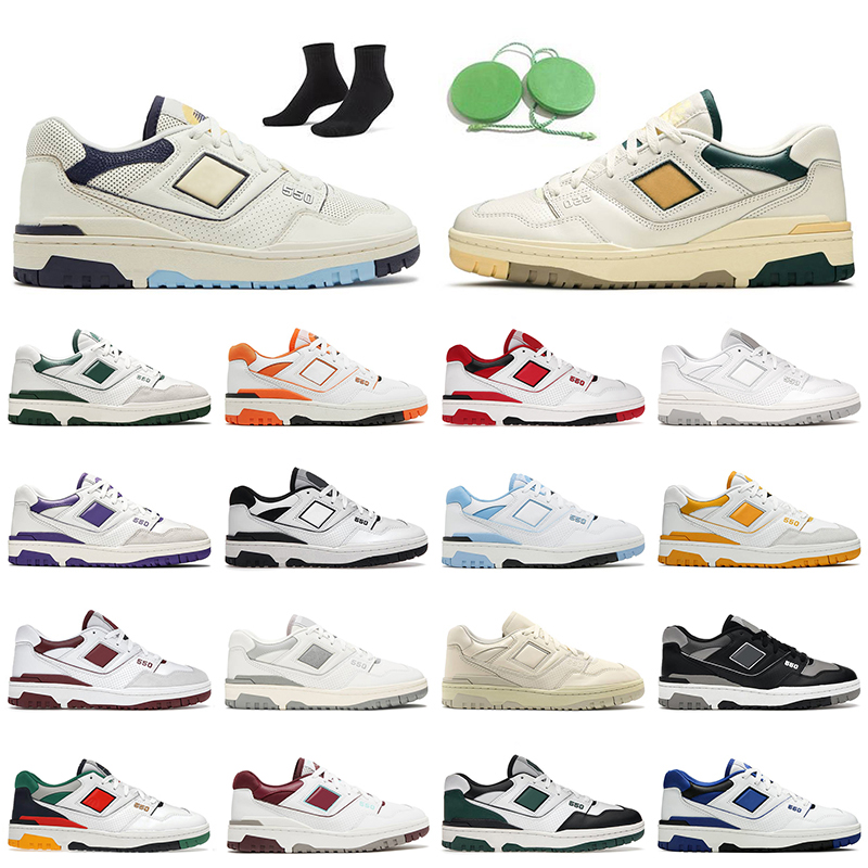

B550 550 Casual Shoes With Socks Women Mens BB550 Trainers Rich Paul Aime Leon Dore Green Yellow White Grey Auralee Ecru Sea Salt Green UNC Platform Designer Sneakers, C3 navy blue 36-45
