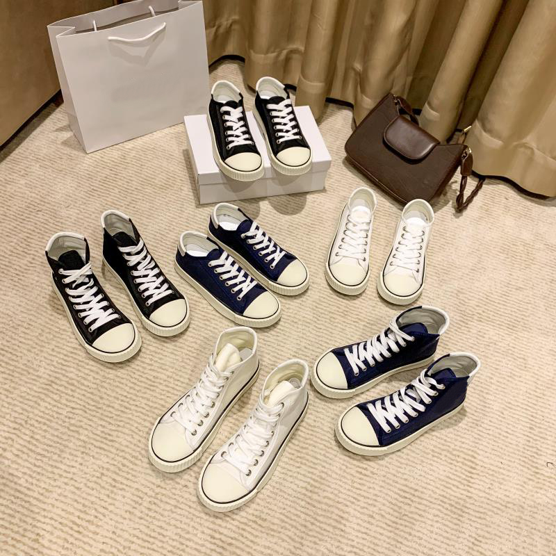 

Newest Celins paris casual shoes Blank Lace-up Cap Toe Canvas Calfskin Sneaker Mid low Black white navy Triumphal Arch top quality women designer sneakers trainers, Shoe box