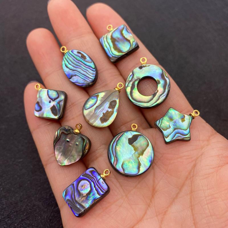 

Charms Exquisite Healing Pendant Abalone Shell Fritillary Irregular Water Drop Geometric Jewelry For DIY Necklace AccessoriesCharms
