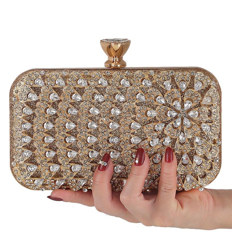 

Evening Bags Trendy Women Cluth Shinning Crystal Diamond Elegant Party Wedding Handbag Chain Shoulder Purse Designer BagEvening, Black