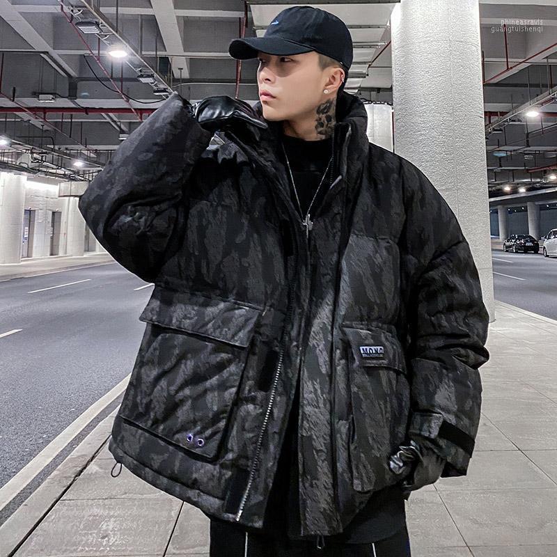 

Men' Down & Parkas Workwear Men Jacket 2022 Winter Reflective Color-changing Thick Coat For Cold And Warm Phin22, Black