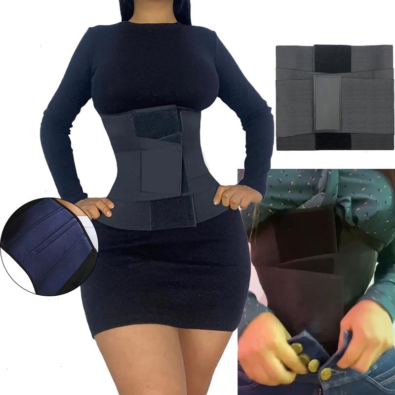 

High Elasticity Women Fitness Lose Shaper Weight Compression Double Waist Trainer Fat Tummy Control Trimmer Back Support Belt Gym, Black