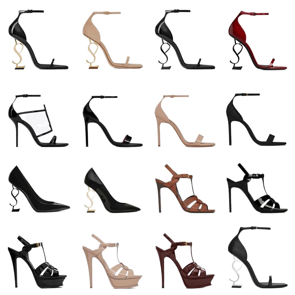 

2022 designer Sandals Women Metal Letters High Heels Classic Open Toe Stiletto Heel Fashion Brand Dress Shoes Wedding