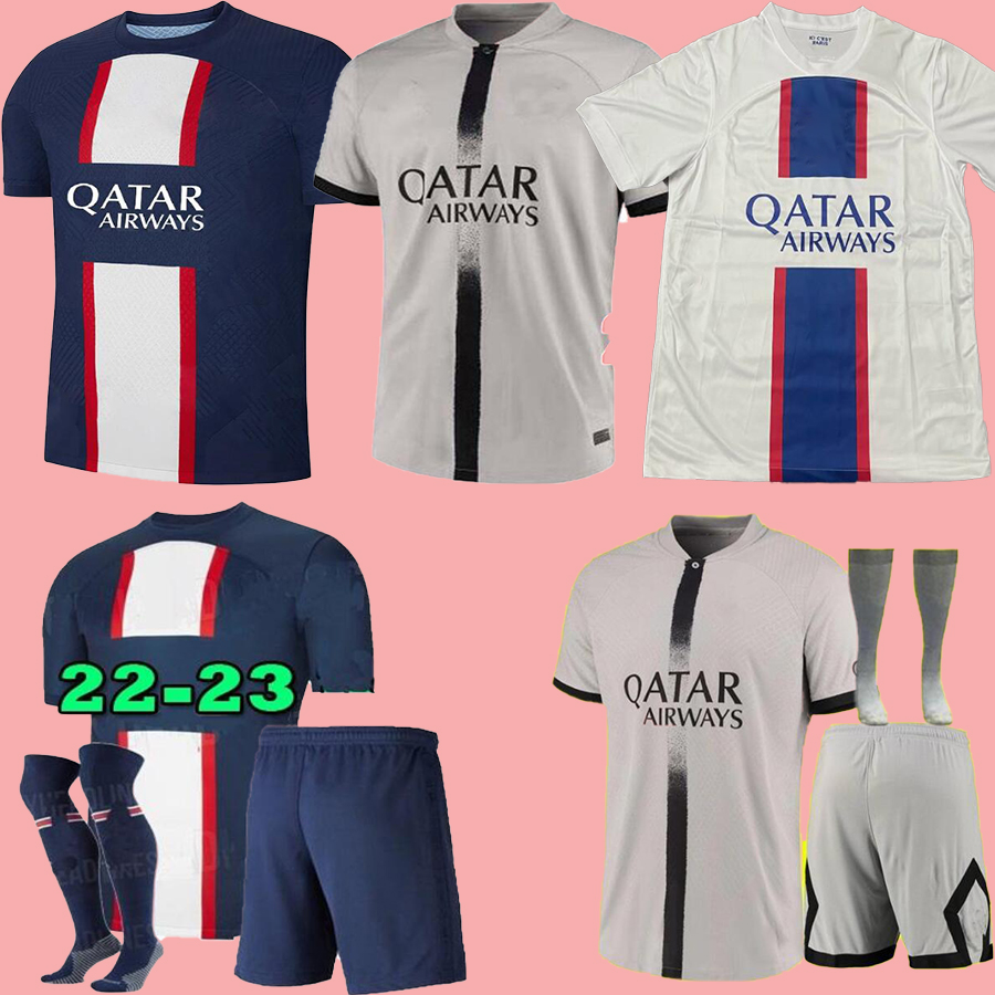 

maillot de foot 22 23 pSGs soccer jerseys special Champions MBAPPE HAKIMI SERGIO RAMOS 2022 2023 Wijnaldum MESSIs ICARDI men kids VERRAT, 22 23 away patch