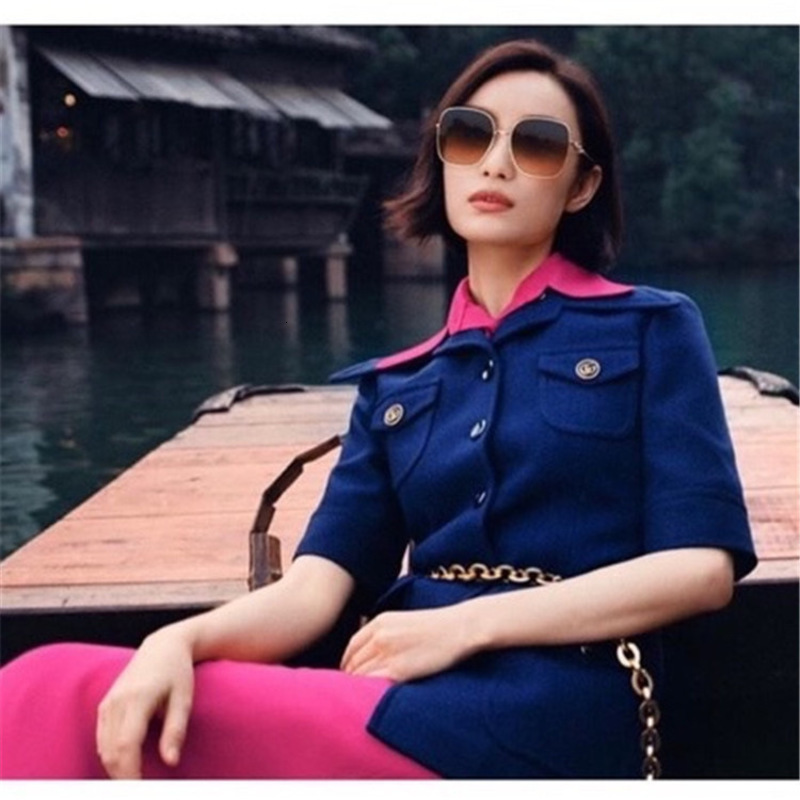 

Sunglasses G Women's fashion personality box Ni ins same sunglasses gg0879s