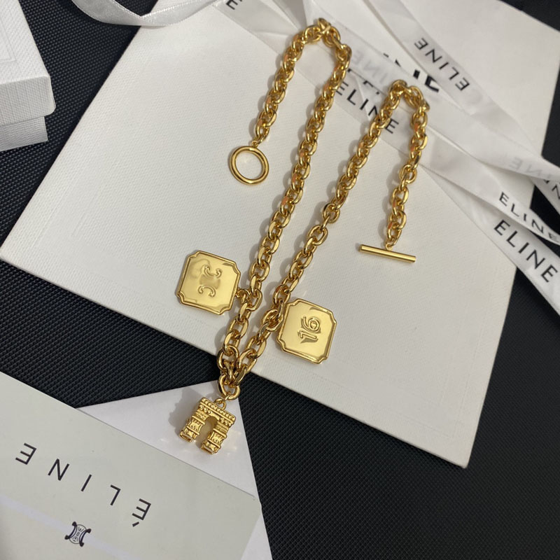 

Designer Necklace Choker Chain 18K Gold Plated Brass Copper C-Letter Pendants Necklaces Classic Fashion Women Luxury Jewelry Accessories B420