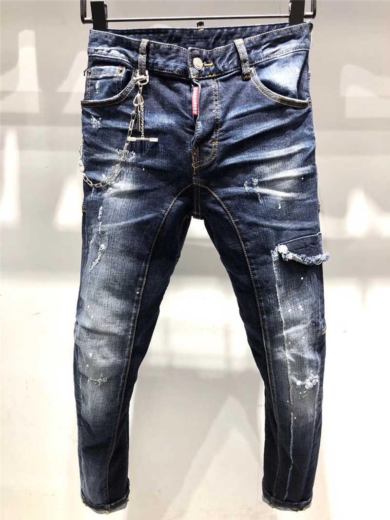 

SS20 New Arrival Top Quality Brand Designer Men Denim Cool Guy Jeans Embroidery Pants Fashion Holes Trousers Italy jDE DSQUAREDs DSQ2s DSQs, A235