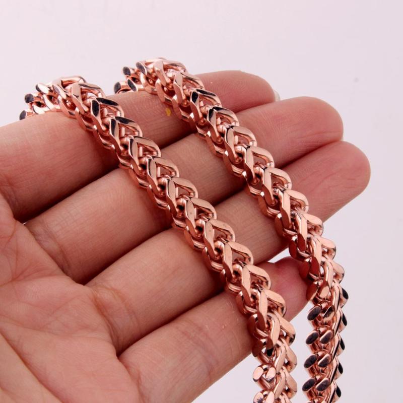 

Chains 6mm Fashion Rose Gold Stainless Steel Figaro Box Chain Mens Womens Necklace Unisexs Jewelry WholesaleChains