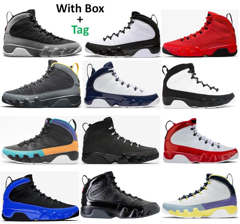 

9s Particle Grey Space Jam Chile Red Bred Basketball Shoes Men 9 University Gold UNC University Blue Change The World Gym Red Racer Blue Chameleon Anthracite Sneakers