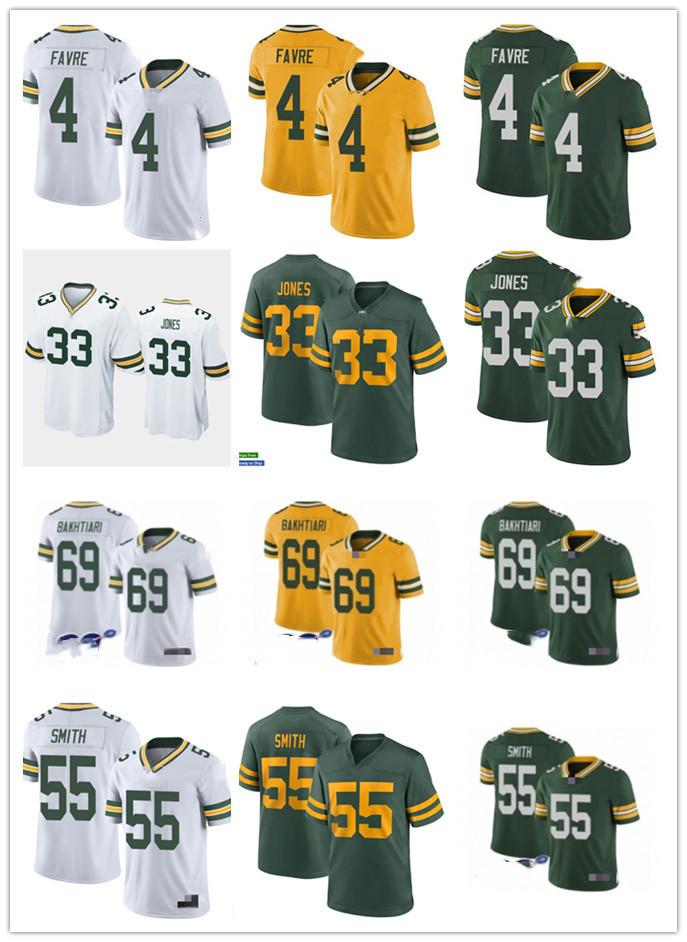 

Men Women Youth Green Bay''Packers''55 Za'Darius Smith 33 Aaron Jones 4 Brett Favre 69 David Bakhtiari Football Jerseys, Colour