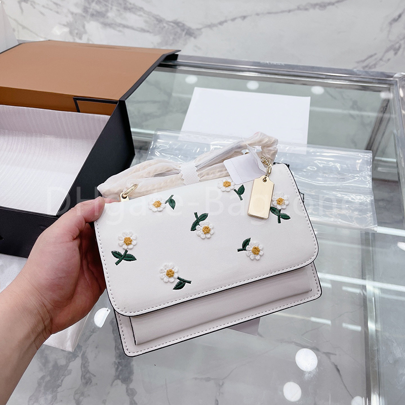 Designer Nouveau sac à bandoulière pour dames Chain Sac Fashion Small Daisy broderie blanche grande capacité tout match
