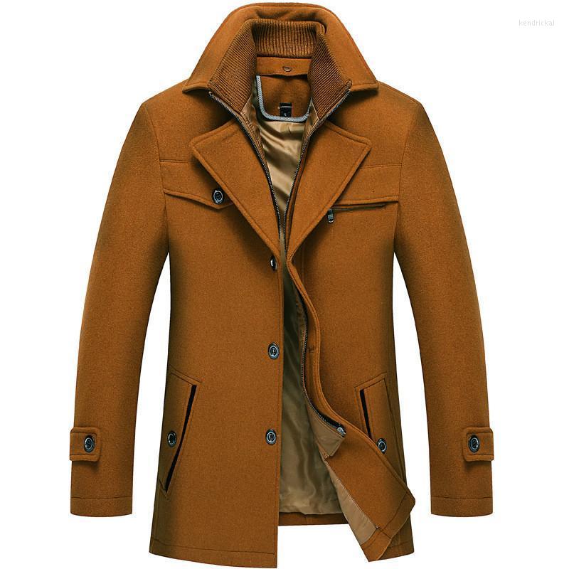 

Men's Wool & Blends Winter Jacket Men Man Woollen Overcoat Thickening Lapel Loose Coat Male Abrigo Largo Hombre Chaqueta Invierno Kend22, Black