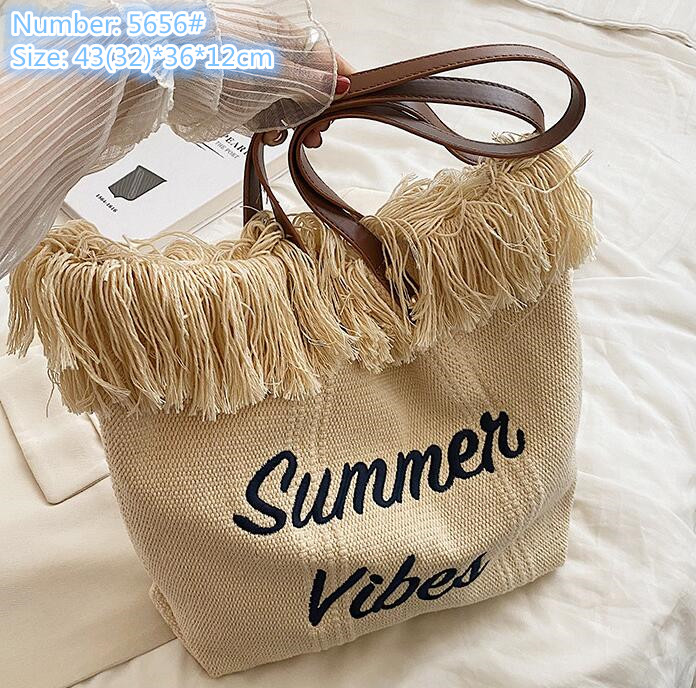 

factory outlet ladies leather shoulder bags romantic sweet tassel tote bag lightweight wear-resistant canvas handbag large capacity sewing fashion backpack, Pink1-5656#
