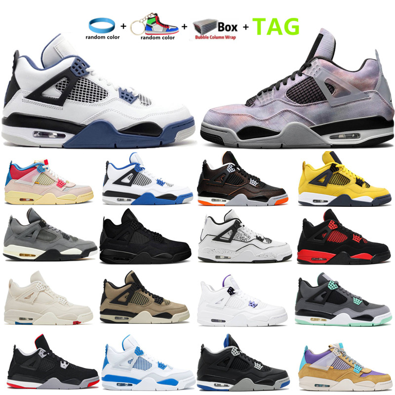 

2022 IV 4 4S Men Women Basketball Shoes Cement White Metallic Nior Infrared Cool Grey University Blue Bred Sail Blank Canvas Midnight Navy Unisex Sneakers Trainers, Shoebox