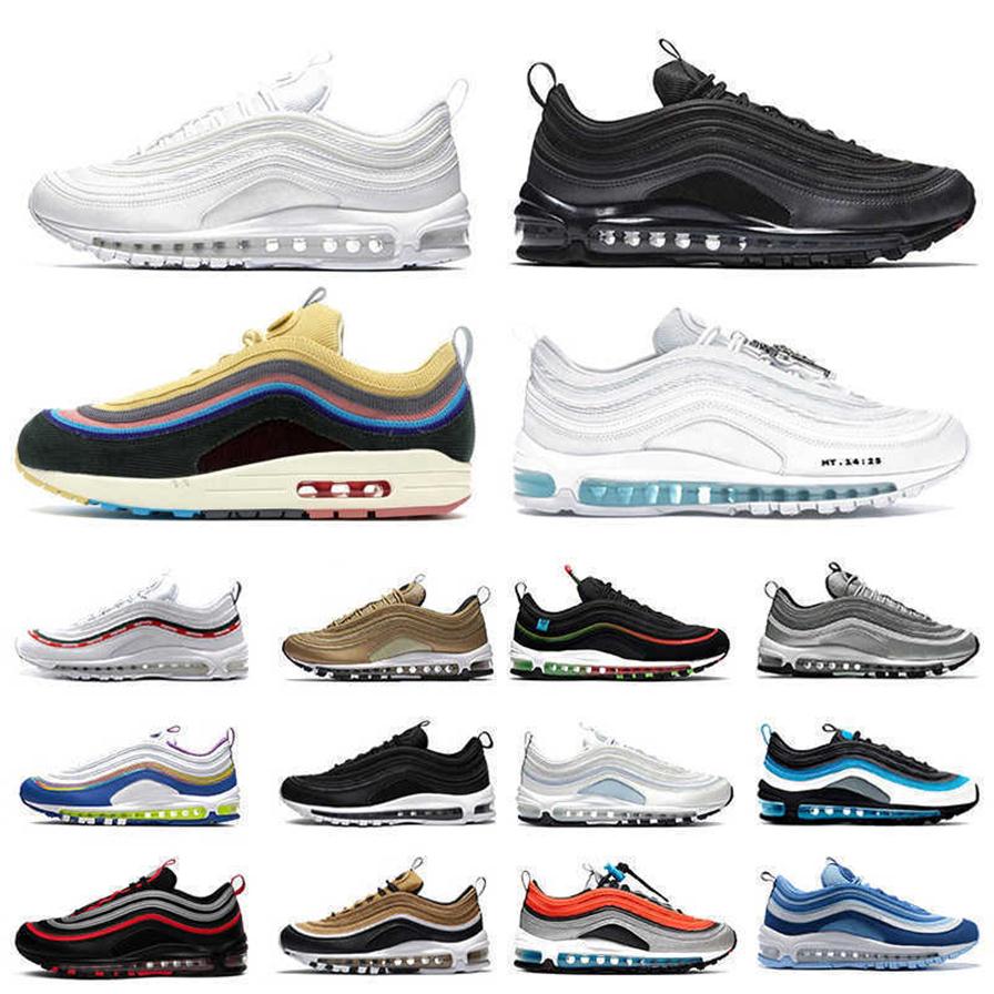 

with box 97 mens running shoes manbasketballshoes womens 97s Black Undefeated Sean Wotherspoon MSCHF x INRI Jesus Triple White men2050, 4-triple white