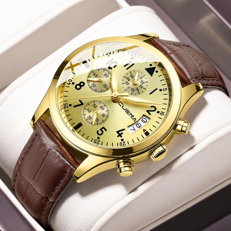 

Wristwatches Men's Business Top Watch Casual Luminous Quartz Sports Calendar Clock Relogio MasculinoWristwatches WristwatchesWristwatche, Black