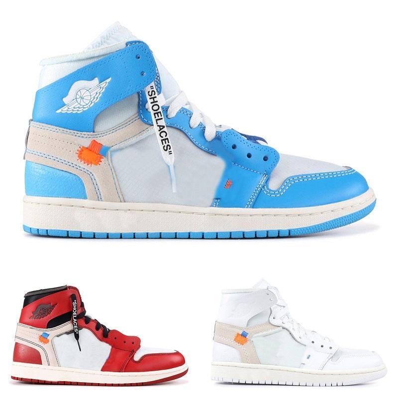 

Shoes Newest Off Authentic 1 High UNC Outdoor Men Women White Powder University Blue Dark Cone Black Red Chicago Sneakers With, 23