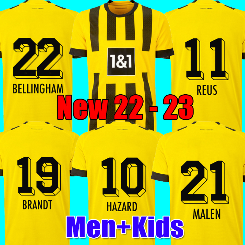 

HAALAND soccer jerseys 21 22 23 DOrtmund 2022 2023 soccer football shirt REUS NEONGELB BELLINGHAM HUMMELS BRANDT YEYNA men + kids kit maillot de foot, 22 23 home kids