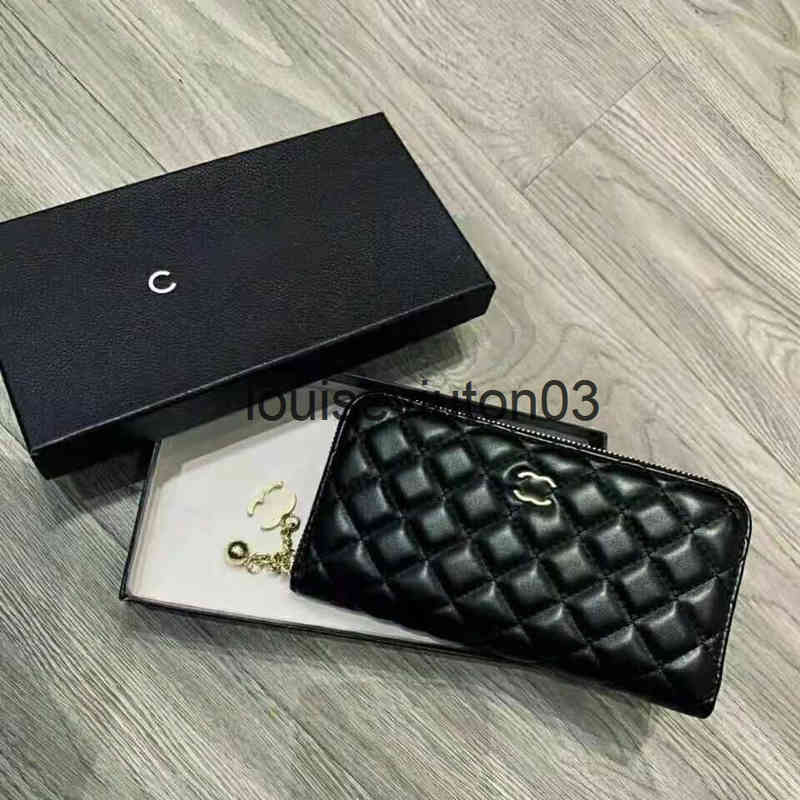

Designer Handbag Channel Bag Wallet Womens Mens New Soft Leather Long Zipper Lingge Card Wallet Large Capacity Hand Mobile Phone Luxurious Bag, 1111