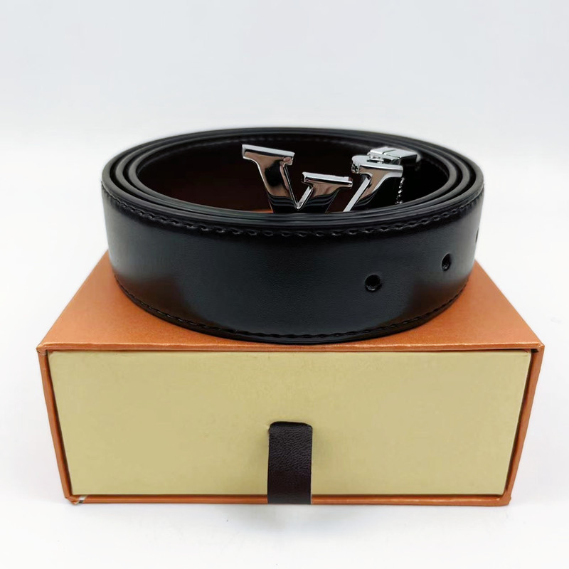 

Fashion classic mens designers belts women men casual letter smooth buckle belt width 3.4cm with box