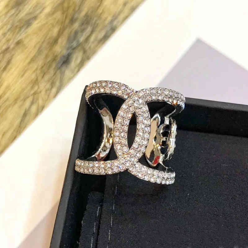 2020 est luxury jewelry designers trendy flash drill letters ring women 1:1 high quality fashion opening rings for girls-image-760618457