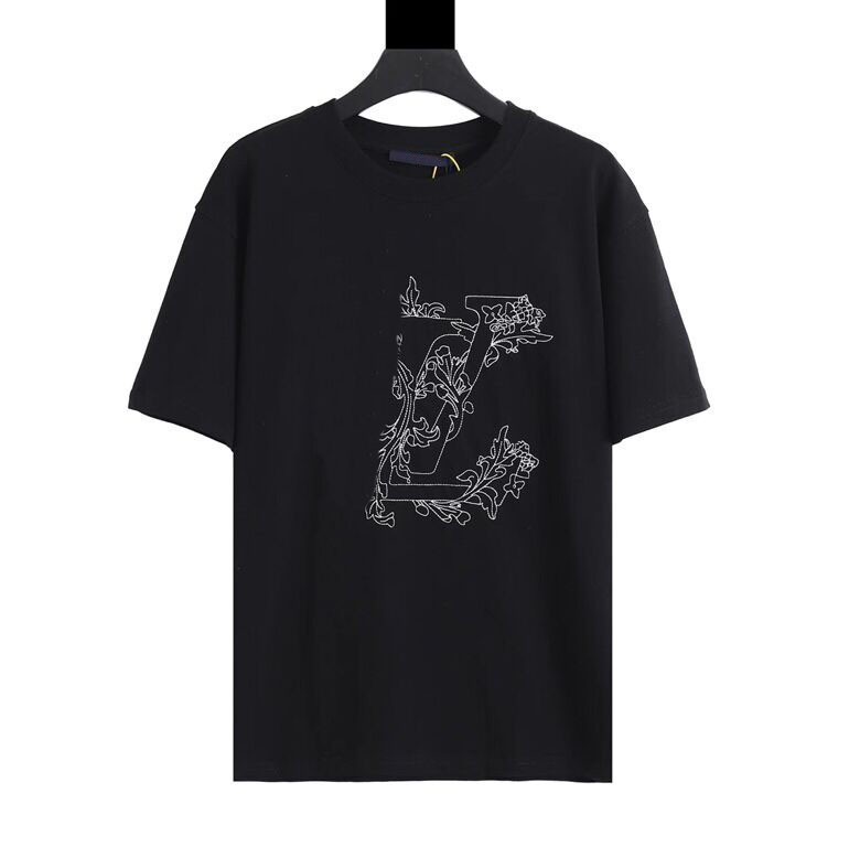 

Fashion Versatile Designer T Shirts Women Men Casual T Shirts High Quality Cotton Fabric Short Sleeves h6i88, Black