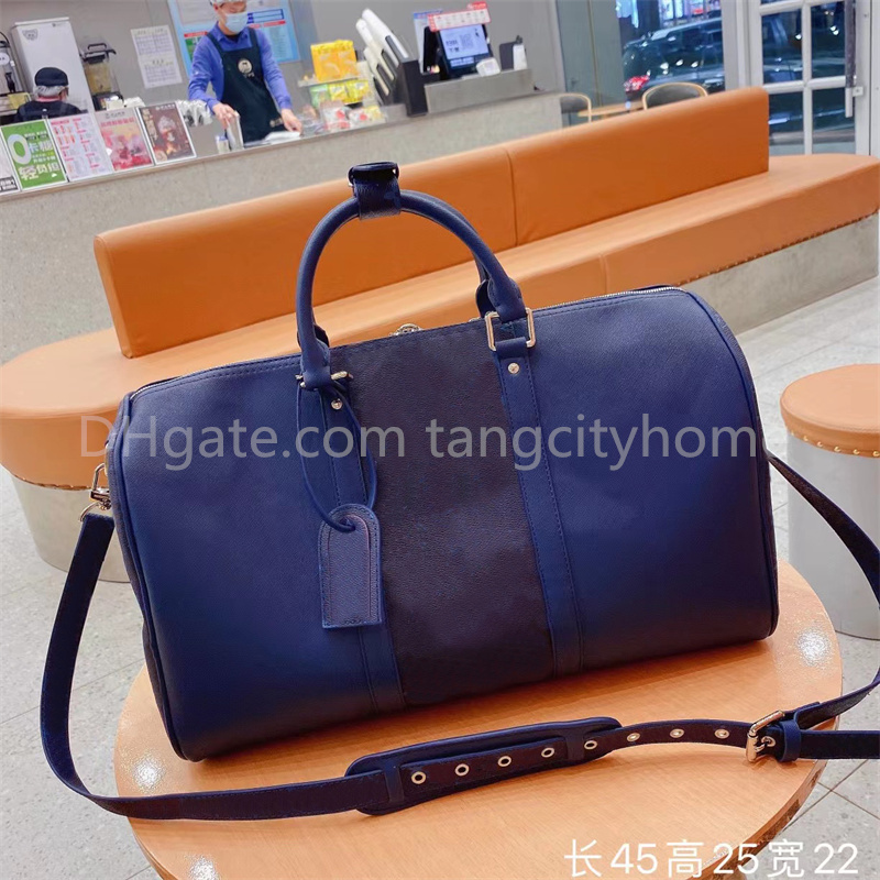 

Designer Travel Bag Blue Luggage Mans Handbag Leisure Fitness Storage High Quality Large Capacity One Shoulder Cross Body Printed Bags