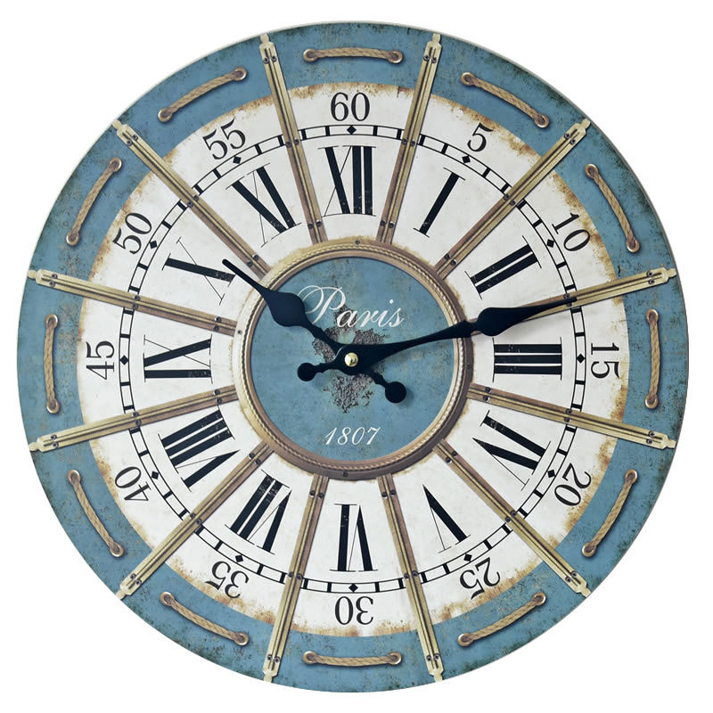 European Style Roman Retro Fake Rope Printing Wall Hanging Watch Art clocks quartz Gifts Office Coffee Store Home Decoration-image-777395215