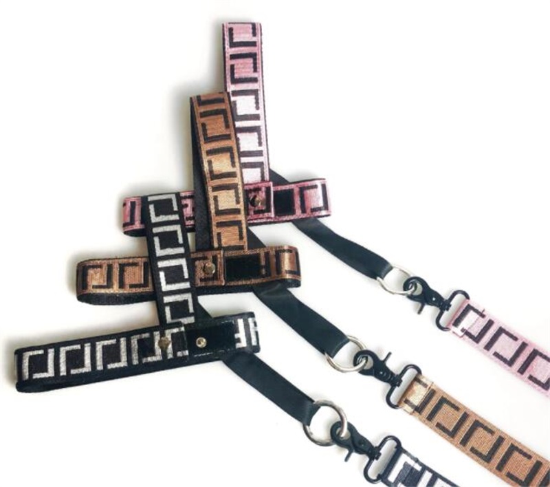 

Luxury Dog Harness and Leashes Set Easy Walk No Pull Dog Harnesses Designer Pet Collar Classic Letter Pattern Leash 5937 Q2