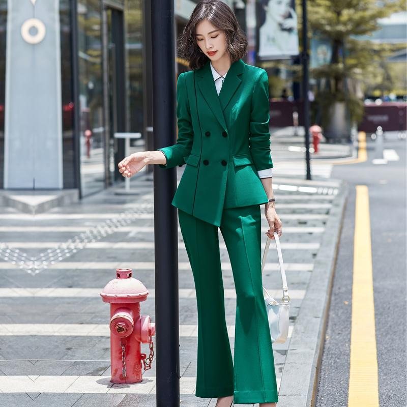 

Women' Two Piece Pants -5XL Double-Breasted Black Irregular Ladies Office Wear Sets Female Elegant Women' Blazer Suit Costumes Busine, Black skirt set