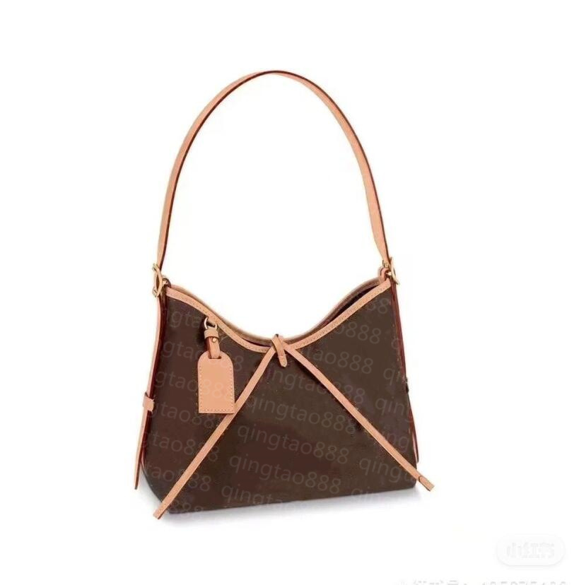 

high Quality Fashion Genuine Leather designer bag Hobo tote handbag Women carryall PM Shoulder Bag flower print Ladies hand bags no box, Airbag [no bag]