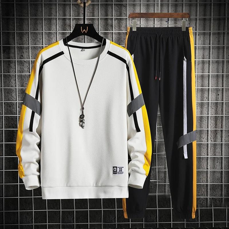 

Men's Tracksuits Men's Sets Casual Tracksuit Men Streetwear Spring Autumn Printed Sportswear 2 Pieces Set Sweatshirt Pants Sports SuitsM, Nzr8713grey