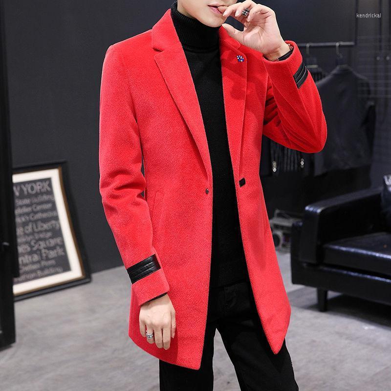 

Men's Wool & Blends British Style Thick Warm Jackets Men Clothing 2022 Fashion Casual Coats Windbreaker Autumn Winter For Mens Long Slim Woo, Black