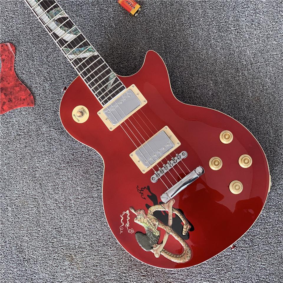 

Classical Slash Guitar Upgraded Model # Pickups Transparent Red Version Flamed Maple Top214A