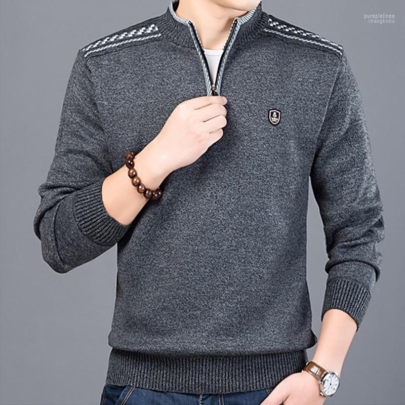 

3XL Autumn Winter Men'S Sweater Turtleneck Solid Color Casual Slim Fit Brand Knitted Pullovers Sweaters, Beige