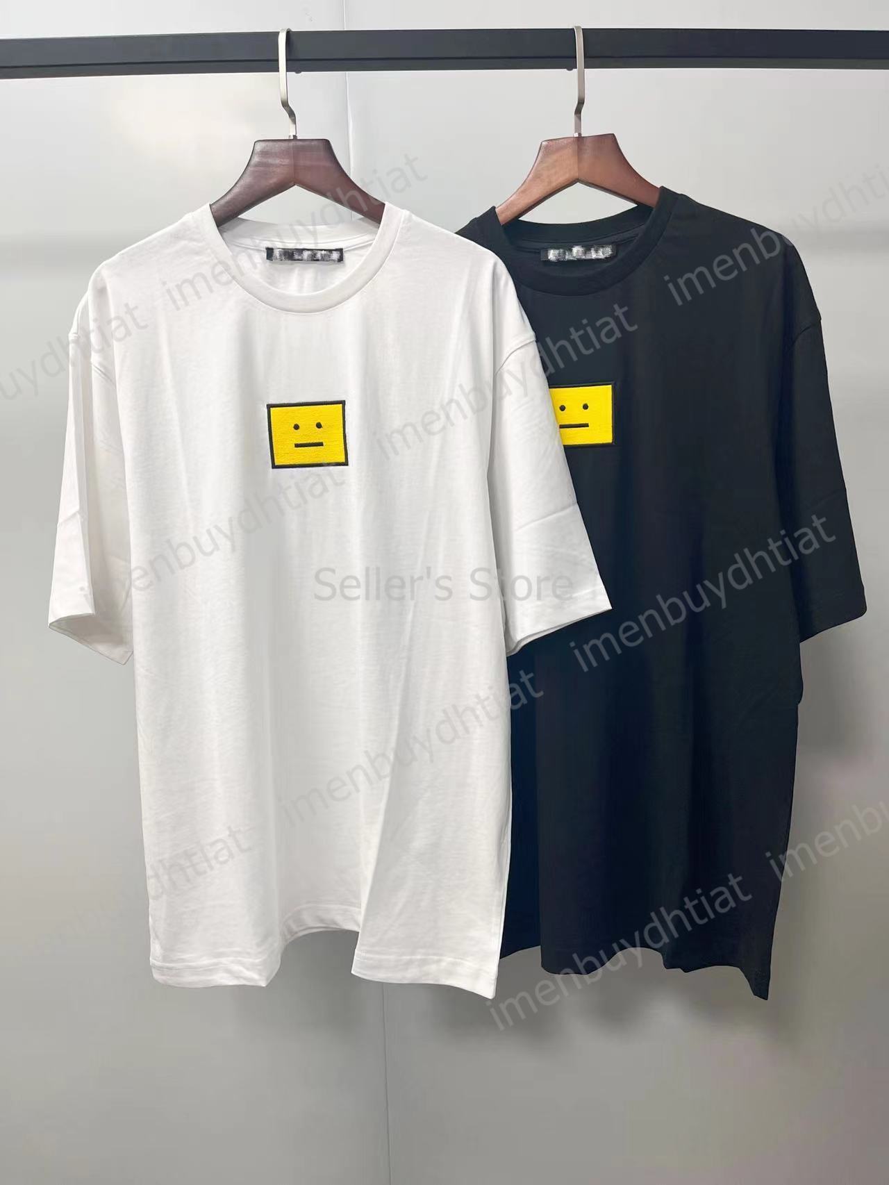 2022 Nordic Luxury Brand AC Studios Summer Summer Short T-shirt carré visage souriant visage brodé pour hommes et femmes