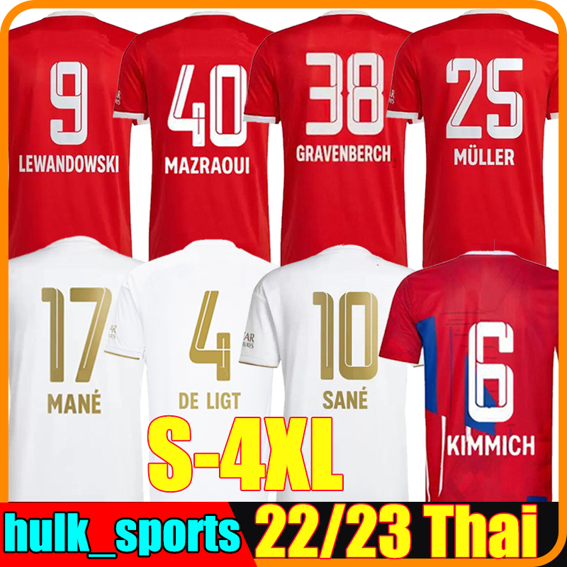 

22 /23 DE LIGT soccer jerseys SANE HERNANDEZ MUNICH GNABRY GORETZKA COMAN MULLER DAVIES KIMMICH CHAMPION fans player version football shirt 2022 2023 Men Kids Kit, Bairen champion version