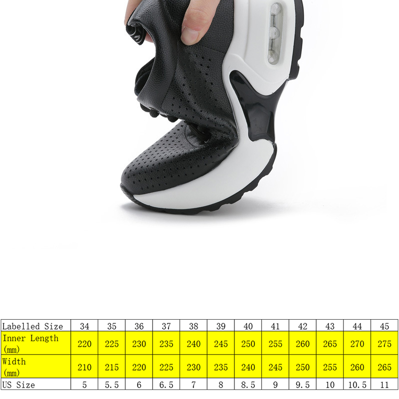 

Wedge Heel Platform Dad Shoes Chunky Sneakers Air Mesh Breathable Women Sneakers Pumps Summer Shoes Soft Leather Shoes, Black-1