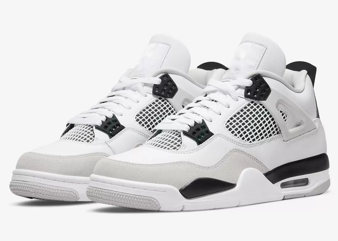 

2022 Release Authentic 4 Military Black Shoes 4S White Black Neutral Grey Men Outdoor Sports Sneakers with Original Box DH6927-111 Best 1Top